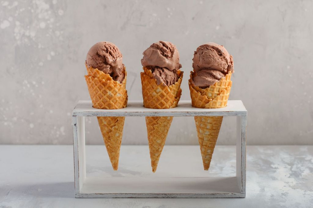 Chocolate Ice Cream Waffle Cone