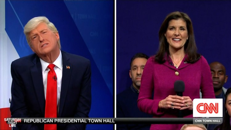 240204022253 snl nikki haley trump split SNL’s 50th season premieres September 28 – Check out this list of real-life politicians and the cast members who played them