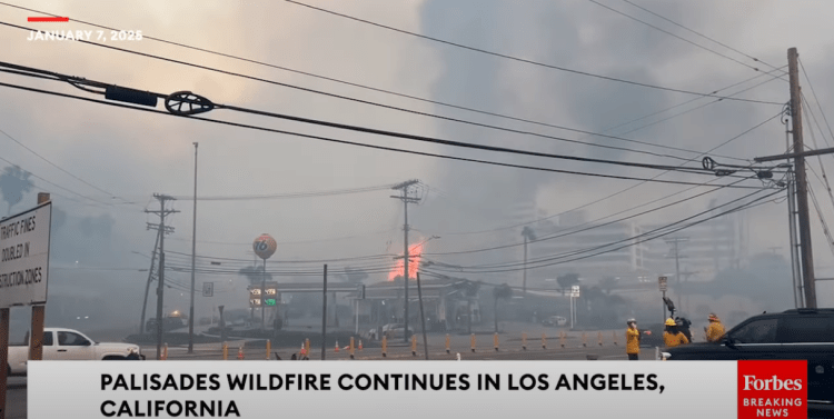 Fire and smoke in LA