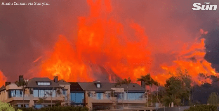Large flames from LA fire