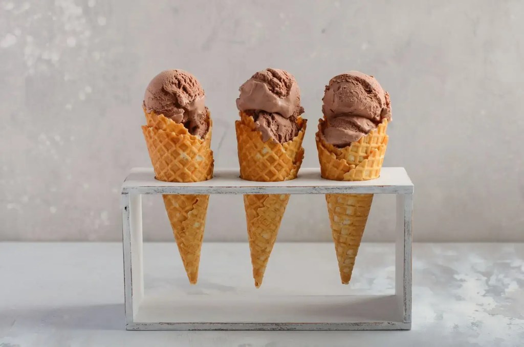 Chocolate Ice Cream Waffle Cone